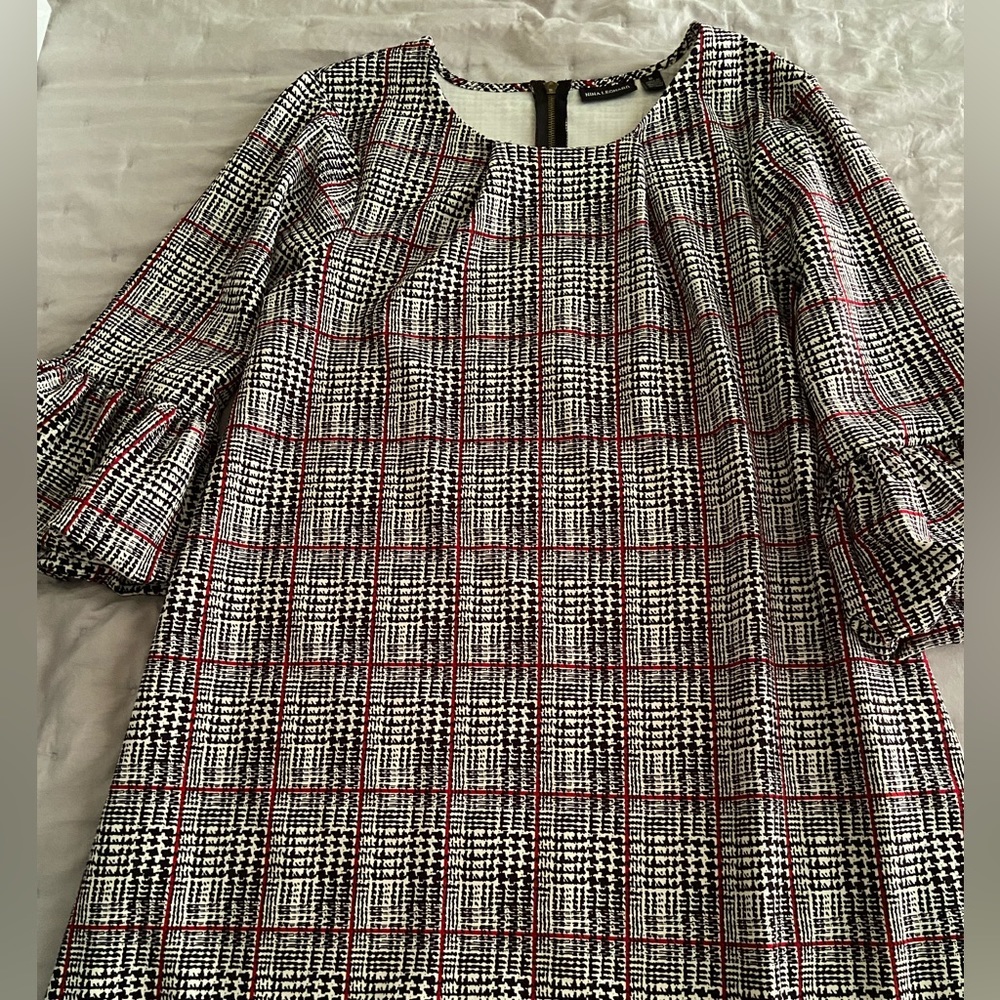 Nina Leonard Crew Neck Bell Sleeve Dress